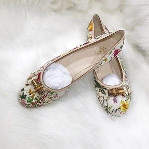 gucci multicolor floral print flats